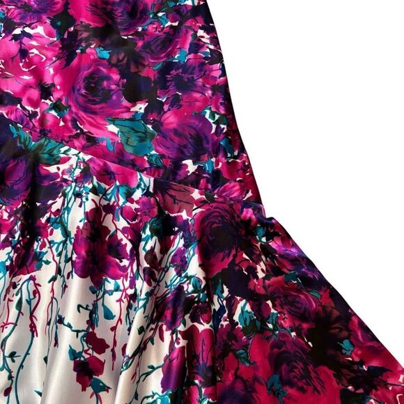 Cache Brand Strapless Satin Floral Mermaid Gown Size 2 - Picture 7 of 16